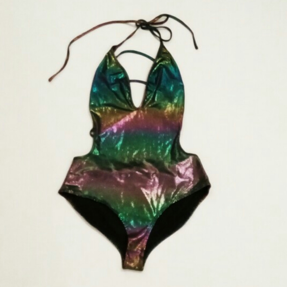 Iridescent one piece bodysuit